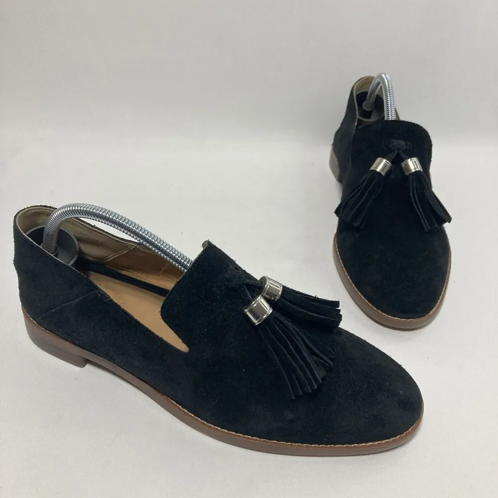 Franco Sarto L-Hadden Womens Sz 7.5 M‎ Suede Loafers Slip On Shoes With Tassels